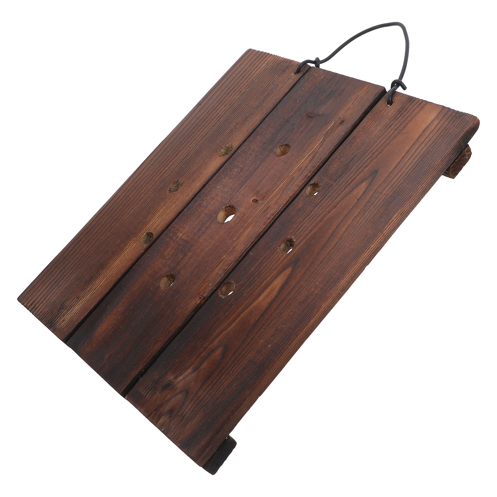 Vertical Planter - แผ่นไม้สำหรับแขวนต้นไม้ ลายเฟิร์น ไม้เผา พร้อมรูเจาะสำเร็จ ขนาด 11.7x9.7x0.9
