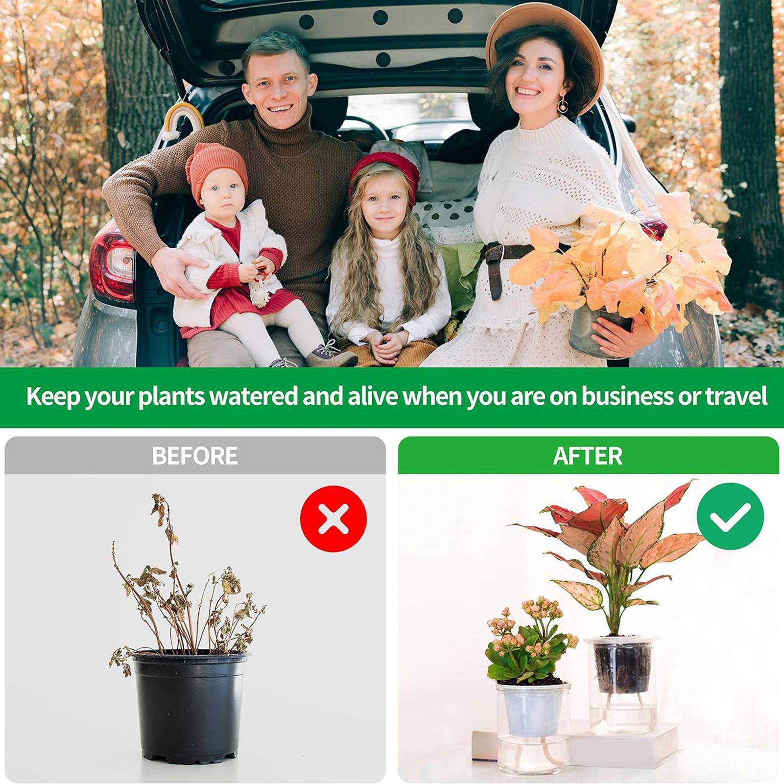 Self Watering Planter - เชือกให้น้ำต้นไม้แบบอัตโนมัติ 2 ชิ้น สำหรับกระถางต้นไม้ ระบบรดน้ำแบบแคปิลลารี สำหรับกระถางดอกไม้ในร่ม