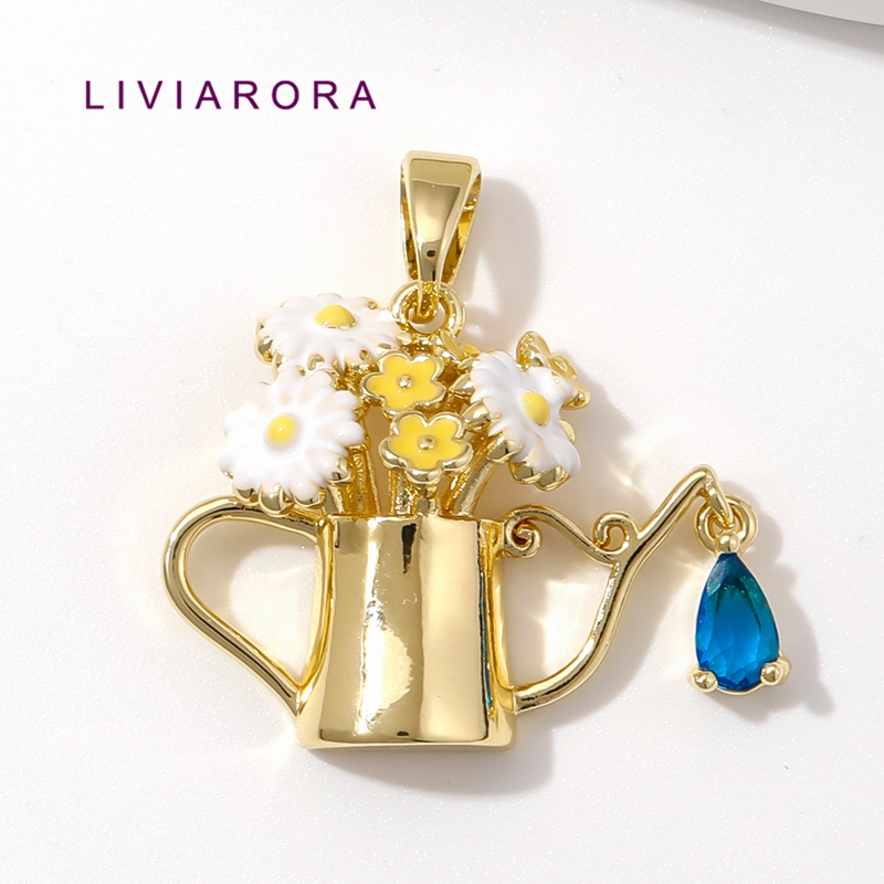 Watering Can - 1/2/3 ชิ้น จี้รูปกระป๋องรดน้ำ ชุบทอง 18K ทำจากทองเหลือง