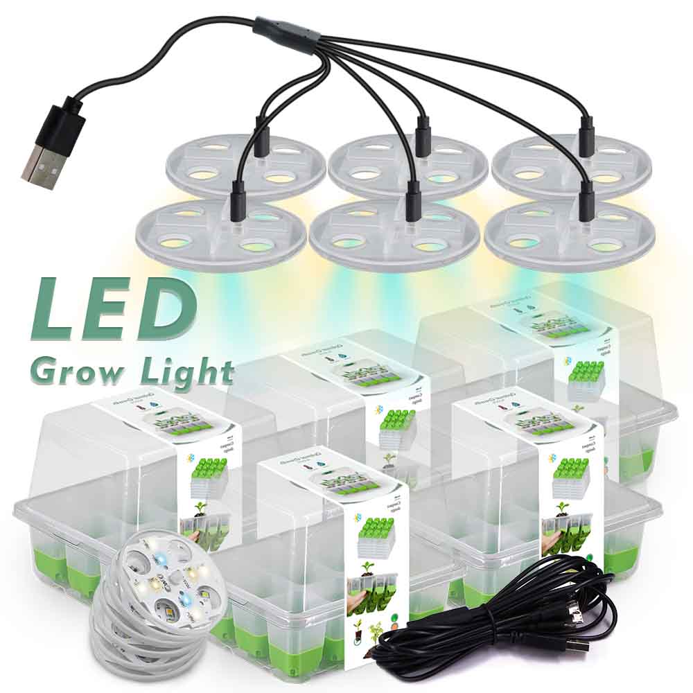 Grow Light Led - LED Grow Light Seedling Starter ชุดถาดโปร่งใสในร่มสวนเรือนกระจกดอกไม้พืชเนอสเซอรี่การงอกกล่อง