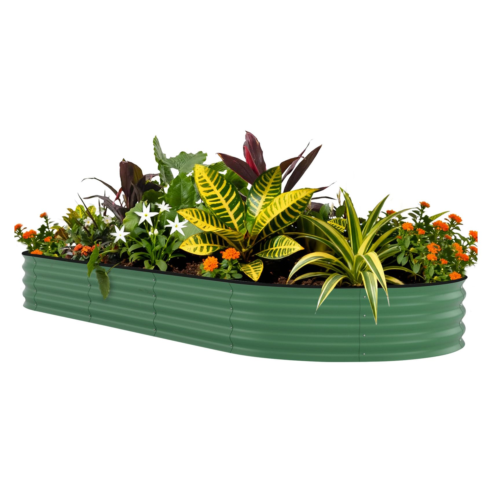 Raised Garden Bed - แปลงปลูกผักยกพื้นชุบสังกะสี ขนาด 8x4x1.5 ฟุต - กระถางปลูกต้นไม้โลหะสูง