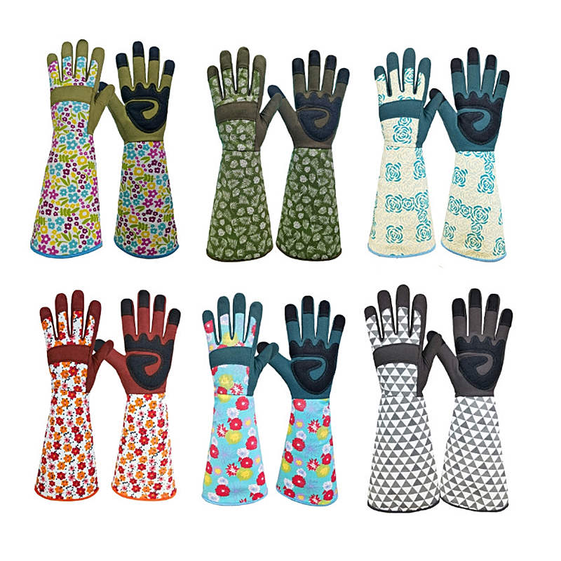 Garden Gloves - ถุงมือทำสวนแขนยาวสำหรับผู้หญิง ผลิตจากโพลีเอสเตอร์ น้ำหนักเบา ป้องกันมือ ทำความสะอาดง่าย นำเข้า