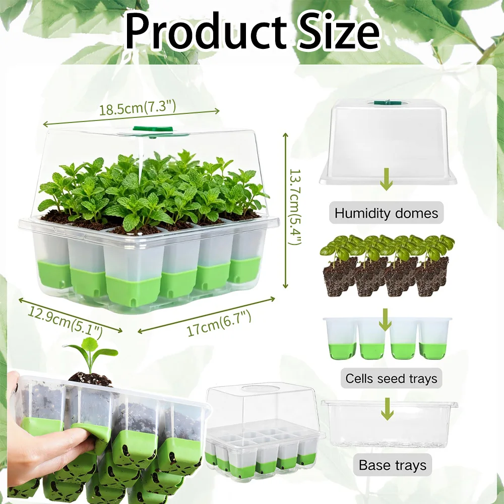 ถาดเพาะกล้า 12 ช่อง พร้อมฝาครอ - Seed Starter Tray บทวิจารณ์และราคา