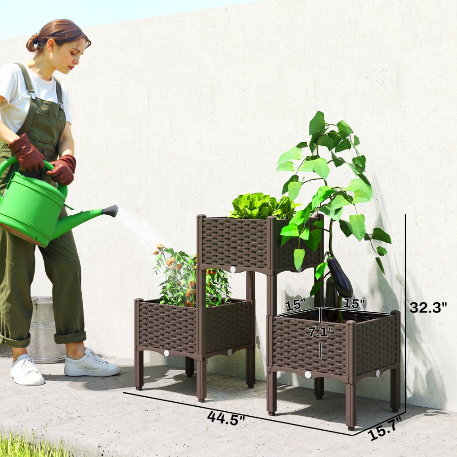 กระถางปลูกต้นไม้แบบยกสูง ทำจาก - Self Watering Planter บทวิจารณ์และราคา