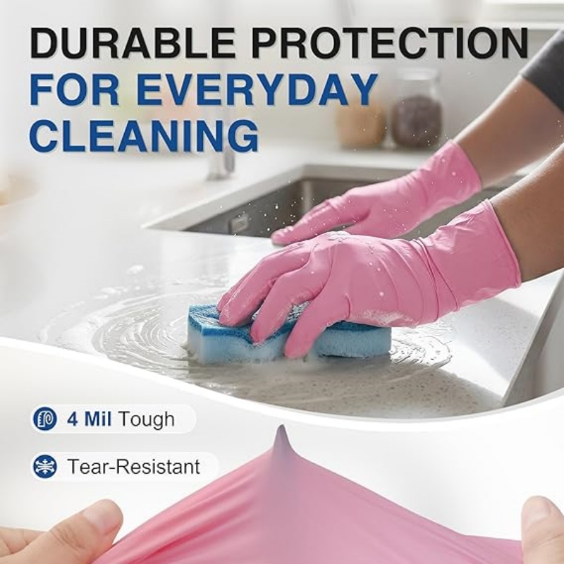 ถุงมือไนไตรล์สีชมพูแบบใช้แล้วท - Garden Gloves บทวิจารณ์และราคา