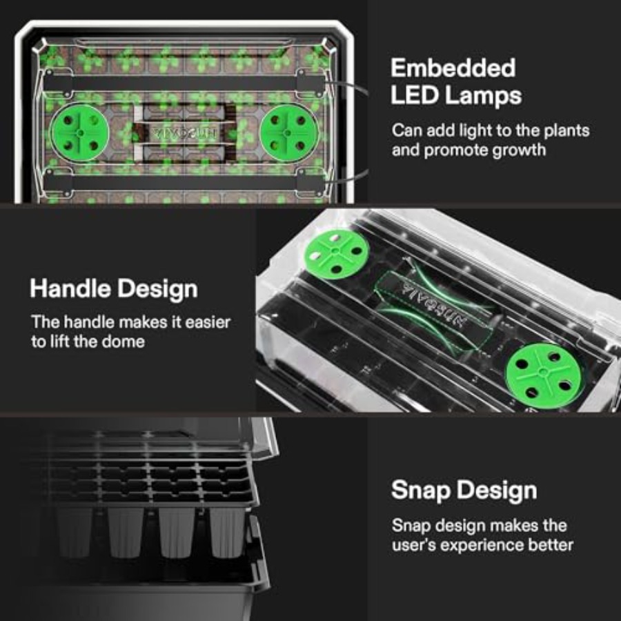 ถาดเพาะเมล็ด 6 แพ็คสำหรับทำสวน - Seed Starter Tray บทวิจารณ์และราคา