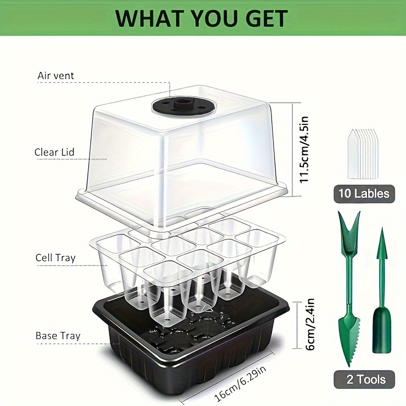 ถาดเพาะเมล็ด 1/2/3 ชิ้น แบบ 12 - Grow Light Led บทวิจารณ์และราคา