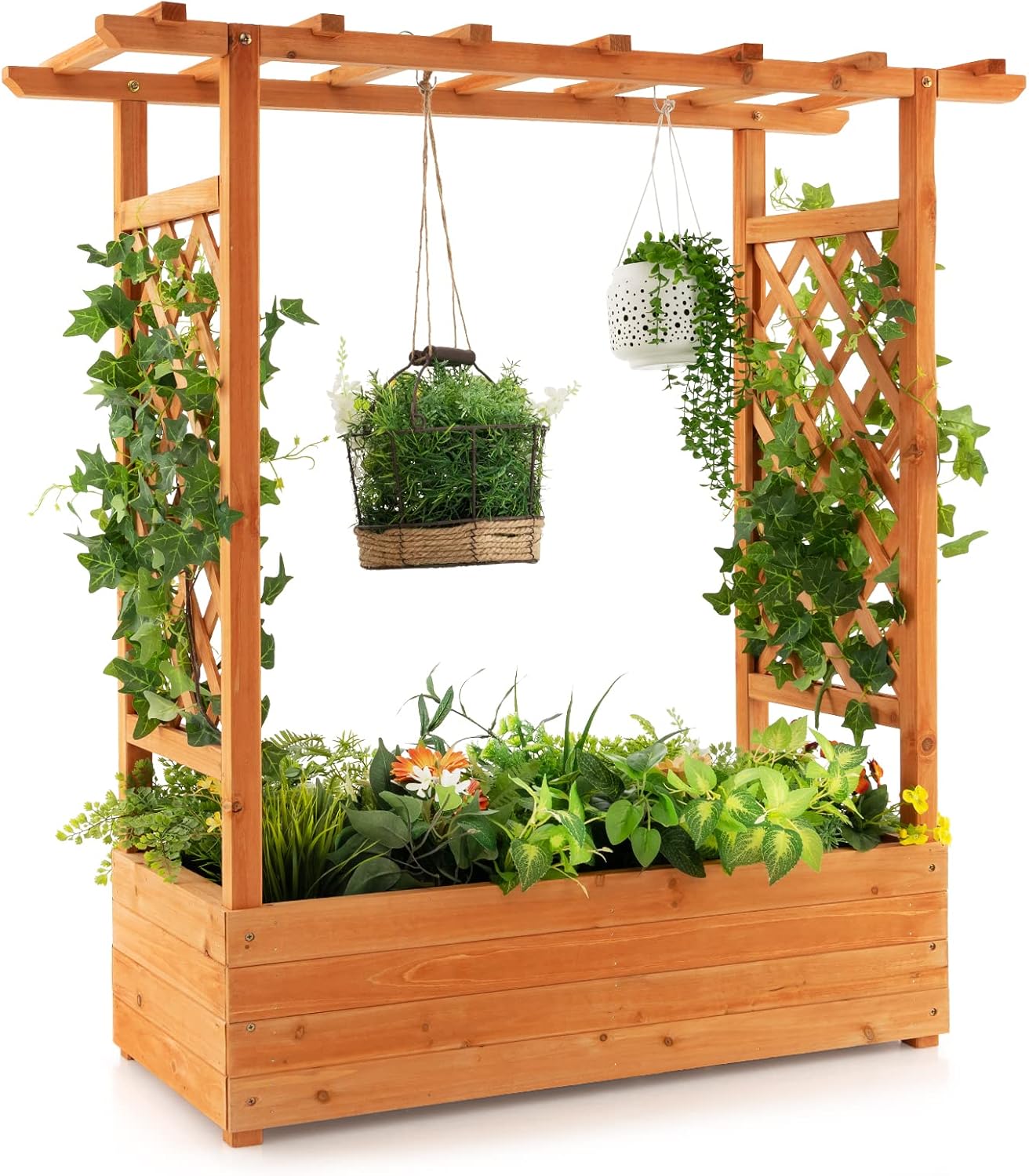 แปลงปลูกผักยกพื้นทำจากไม้ พร้อ - Raised Garden Bed บทวิจารณ์และราคา