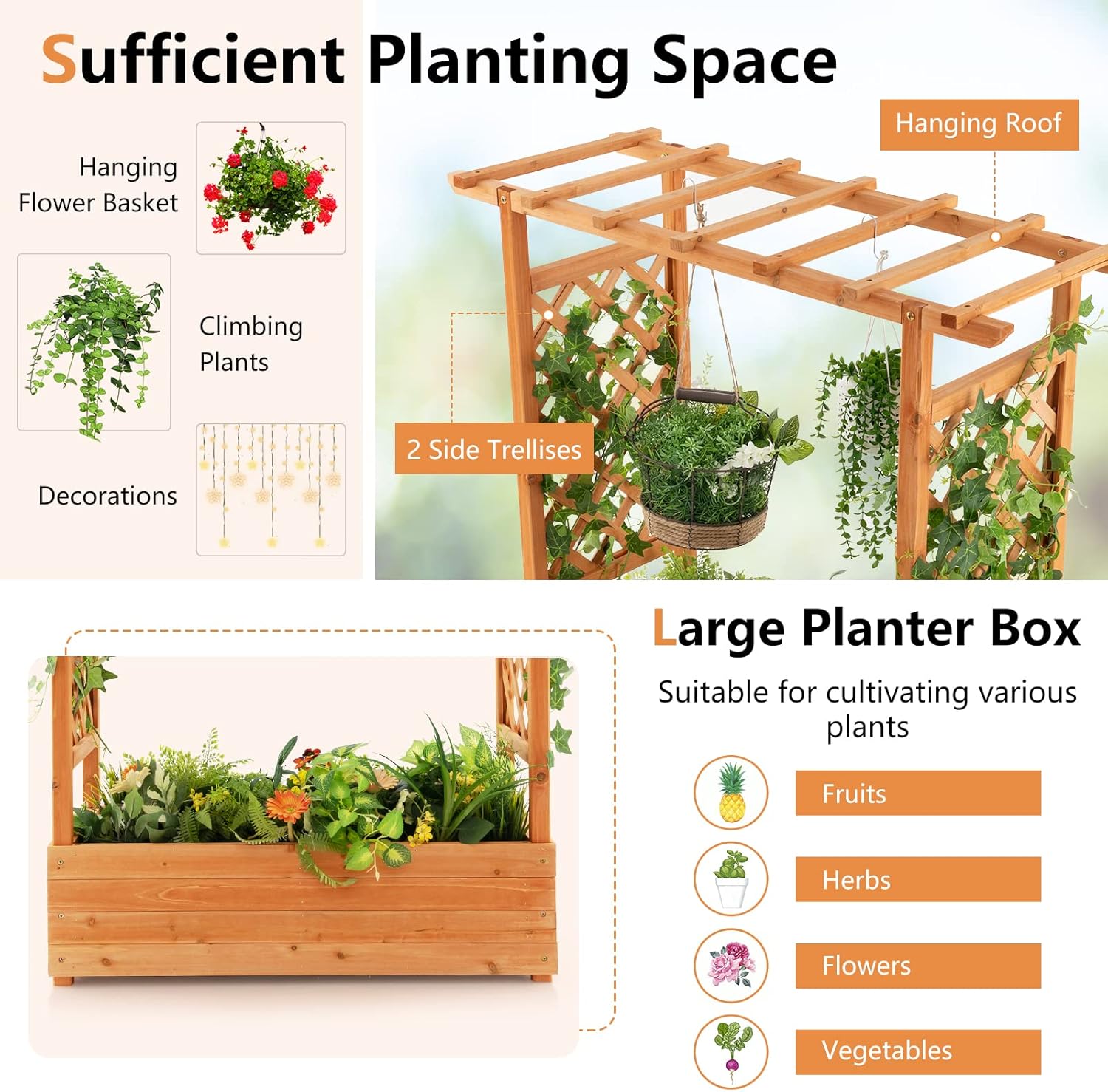แปลงปลูกผักยกพื้นทำจากไม้ พร้อ - Raised Garden Bed บทวิจารณ์และราคา