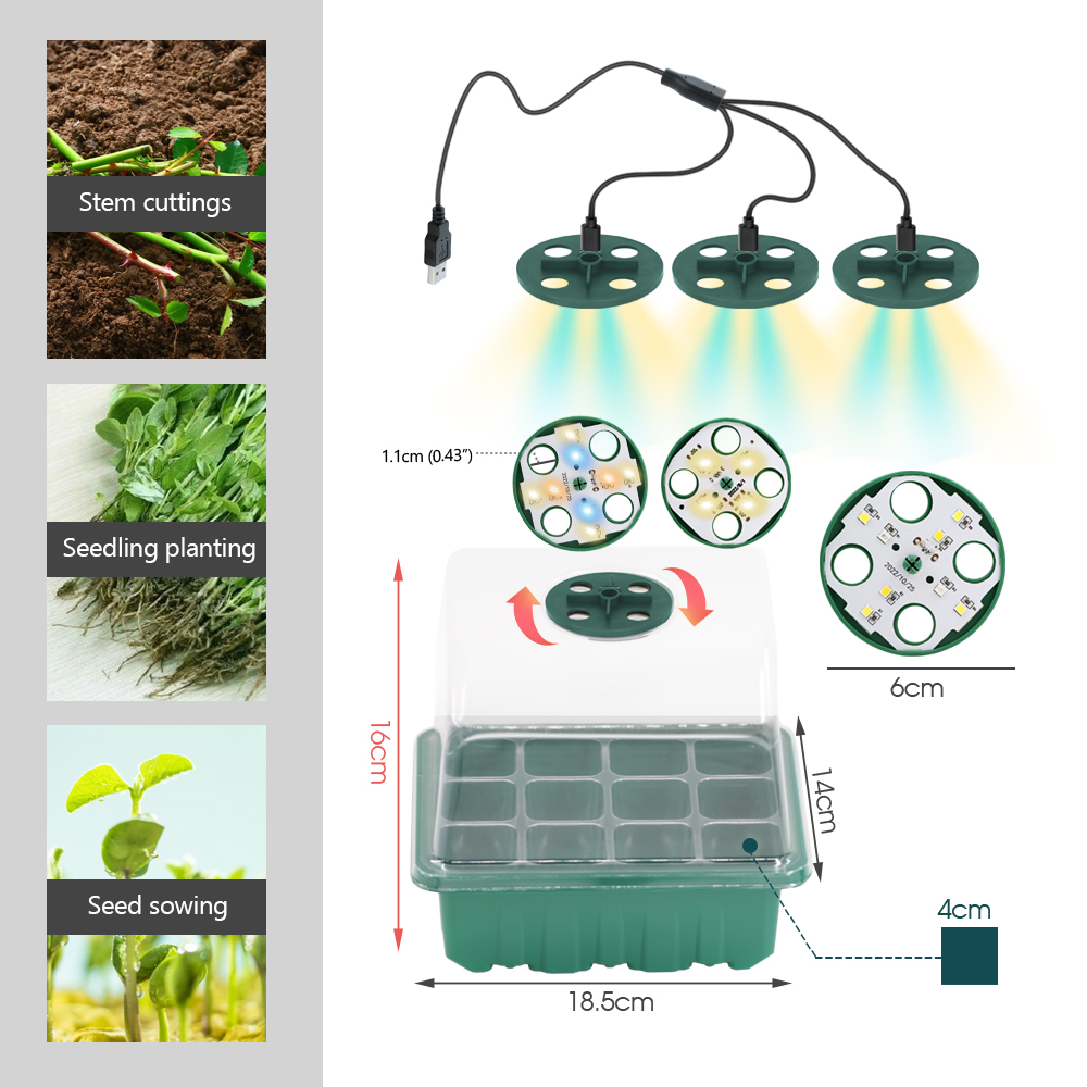 LED เนอสเซอรี่หม้อ Grow Light  - Seed Starter Tray บทวิจารณ์และราคา