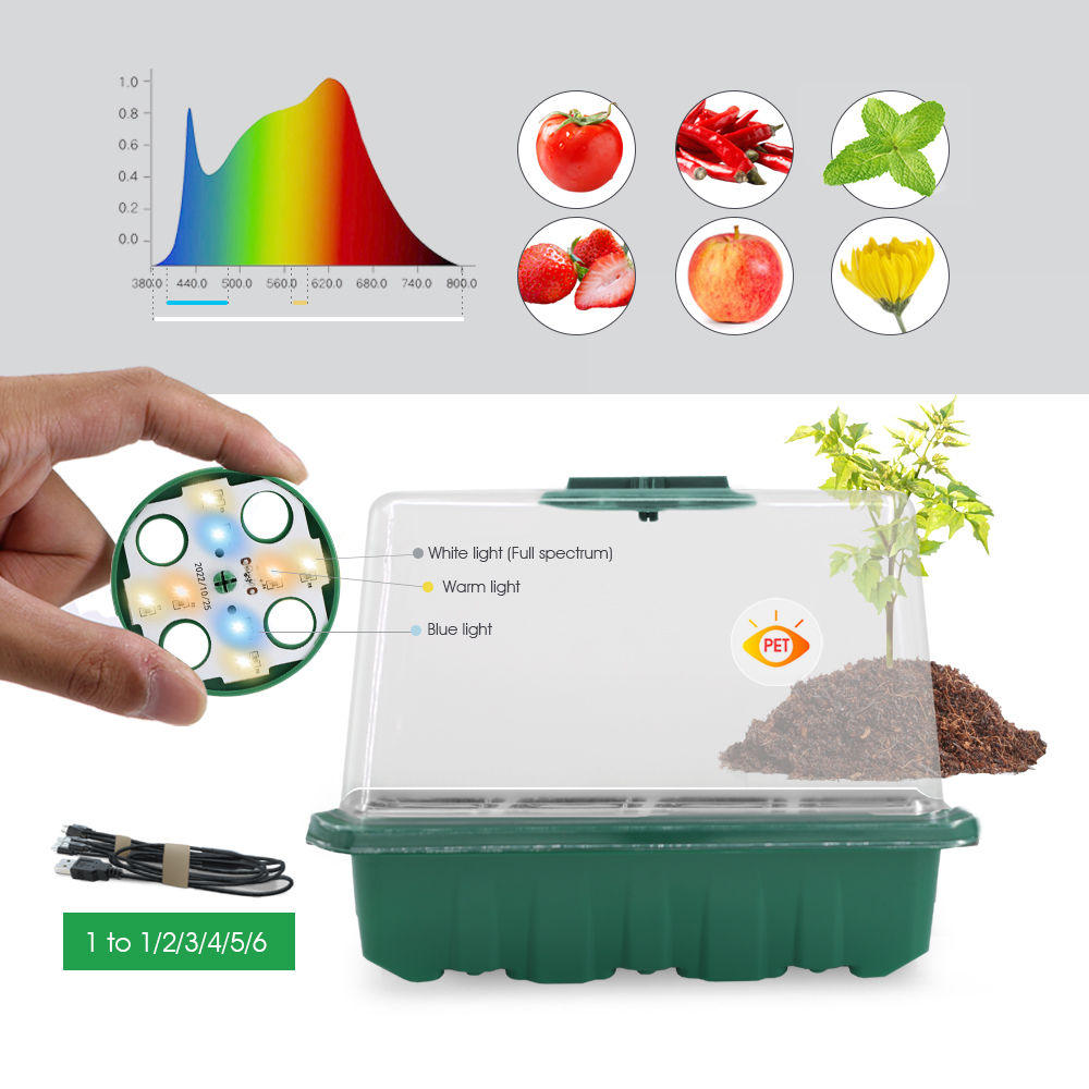 LED เนอสเซอรี่หม้อ Grow Light  - Seed Starter Tray บทวิจารณ์และราคา